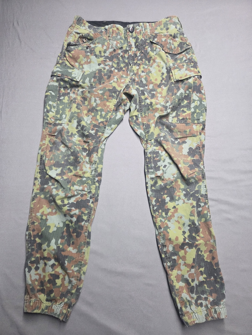 DJAB Simons Men’s Camo Cargo Jogger Pants Size 30 Ripstop Flecktarn Streetwear